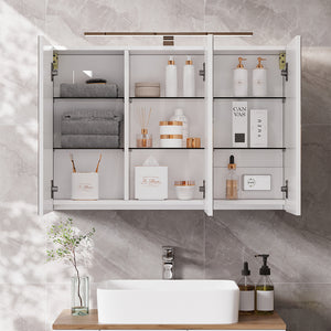 Vicco Specchio contenitore bagno Bianco 90 x 60 cm con illuminazione a LED