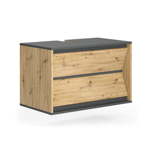 Vicco Mobile sottolavabo per bagno Antracite/Artisan 80 x 50 cm con 2 cassetti