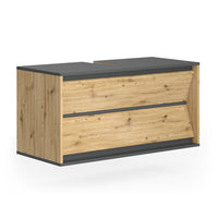 Vicco Mobile sottolavabo per bagno Antracite/Artisan 100 x 50 cm con 2 cassetti