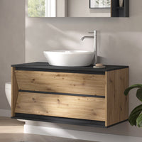 Vicco Mobile sottolavabo per bagno Antracite/Artisan 100 x 50 cm con 2 cassetti