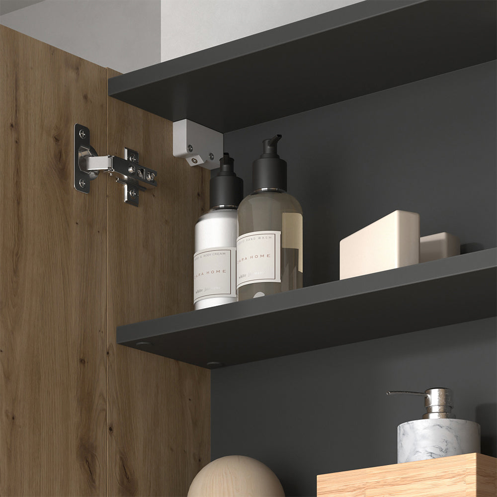 Vicco Specchio contenitore bagno Artigiano 80 x 75 cm con ripiani