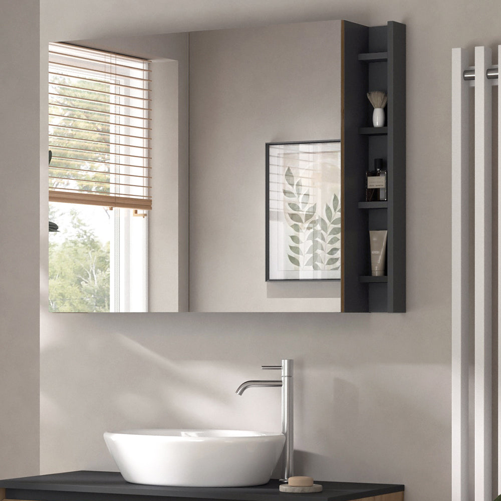 Vicco Specchio contenitore bagno Artigiano 100 x 75 cm con ripiani