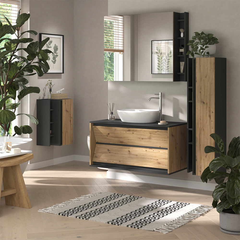 Vicco mobiletto bagno Artigiano 35 x 60 cm con 3 vani portaoggetti