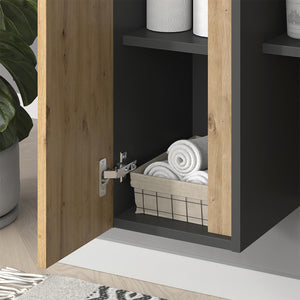 Vicco mobile bagno Antracite/Artisan 35 x 120 cm con 4 scomparti portaoggetti