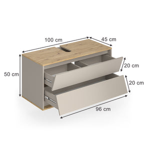 Vicco Mobile sottolavabo per bagno Cachemire 100 x 50 cm con 2 cassetti