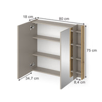 Vicco Specchio contenitore bagno Cachemire 80 x 75 cm con ripiani