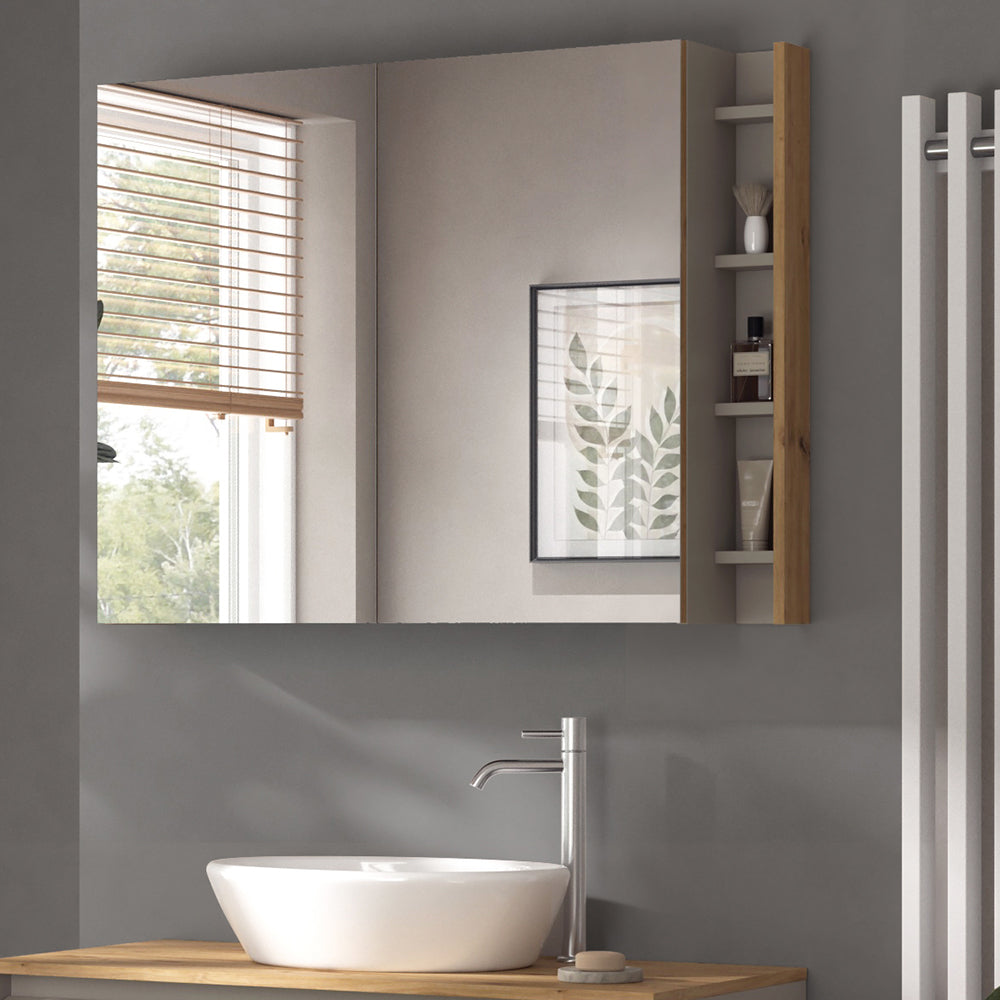 Vicco Specchio contenitore bagno Cachemire 100 x 75 cm con ripiani