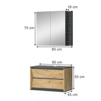 Vicco Set di mobili da bagno Artigiano 2 parti