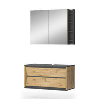 Vicco Set di mobili da bagno Antracite/Artisan 2 parti