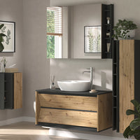Vicco Set di mobili da bagno Antracite/Artisan 4 parti