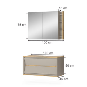 Vicco Set di mobili da bagno Cachemire 2 parti