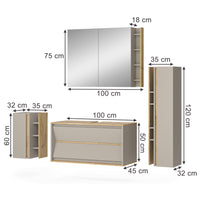 Vicco Set di mobili da bagno Cachemire 4 parti