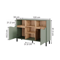 Vicco Credenza Verde/Artigianale 120 x 81.3 cm con 2 porte