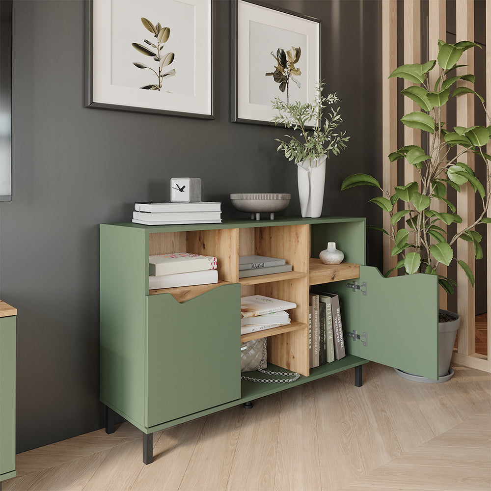 Vicco Credenza Verde/Artigianale 120 x 81.3 cm con 2 porte
