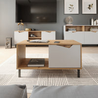 Vicco Tavolino da salotto Bianco/Artisan 90 x 50 cm con 1 porta