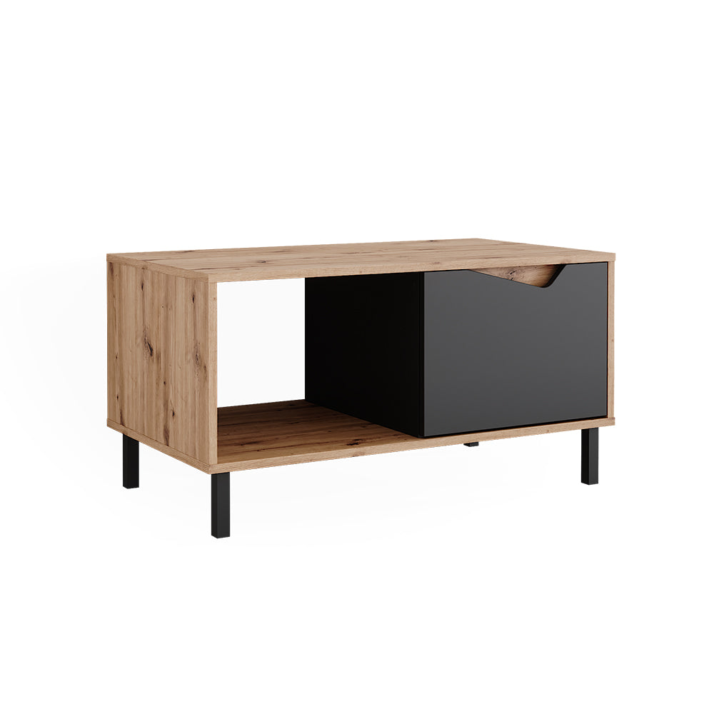 Vicco Tavolino da salotto Antracite/Artisan 90 x 50 cm con 1 porta