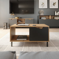 Vicco Tavolino da salotto Antracite/Artisan 90 x 50 cm con 1 porta