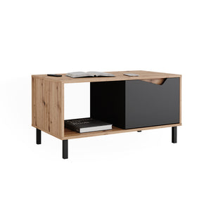 Vicco Tavolino da salotto Antracite/Artisan 90 x 50 cm con 1 porta