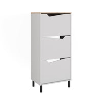 Vicco Scarpiera da ingresso Bianco/Artisan 60 x 129.5 cm con 3 scomparti