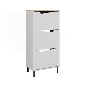 Vicco Scarpiera da ingresso Bianco/Artisan 60 x 129.5 cm con 3 scomparti