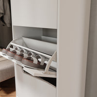 Vicco Scarpiera da ingresso Bianco/Artisan 60 x 129.5 cm con 3 scomparti