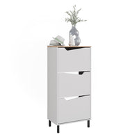 Vicco Scarpiera da ingresso Bianco/Artisan 60 x 129.5 cm con 3 scomparti