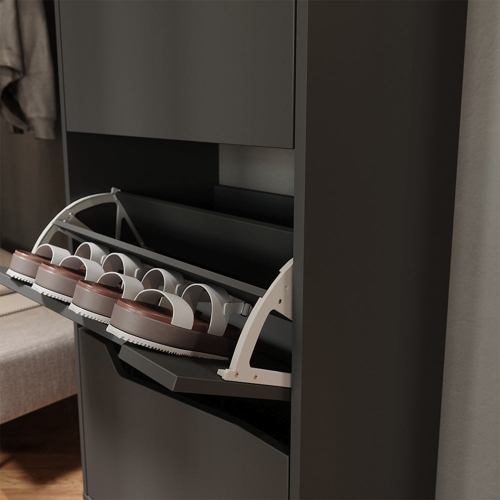 Vicco Scarpiera da ingresso Antracite/Artisan 60 x 129.5 cm con 3 scomparti