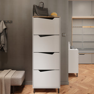 Vicco Scarpiera da ingresso Bianco/Artisan 60 x 167.4 cm con 4 scomparti