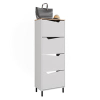 Vicco Scarpiera da ingresso Bianco/Artisan 60 x 167.4 cm con 4 scomparti