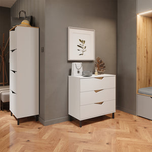 Vicco Scarpiera da ingresso Bianco/Artisan 60 x 167.4 cm con 4 scomparti