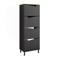 Vicco Scarpiera da ingresso Antracite/Artisan 60 x 167.4 cm con 4 scomparti