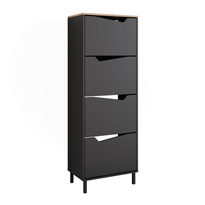 Vicco Scarpiera da ingresso Antracite/Artisan 60 x 167.4 cm con 4 scomparti