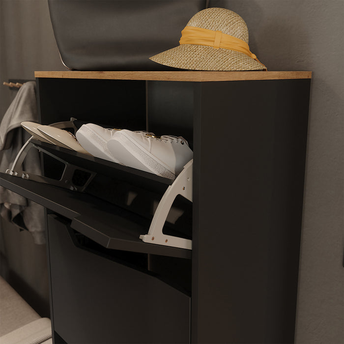 Vicco Scarpiera da ingresso Antracite/Artisan 60 x 167.4 cm con 4 scomparti