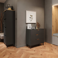 Vicco Scarpiera da ingresso Antracite/Artisan 60 x 167.4 cm con 4 scomparti