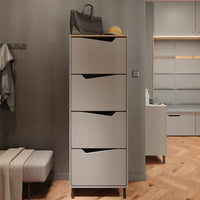 Vicco Scarpiera da ingresso Greige/rovere artigianale 60 x 167.4 cm con 4 scomparti