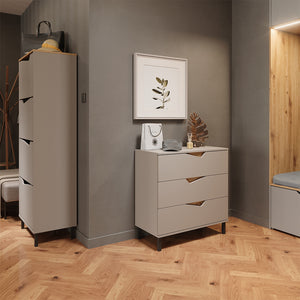 Vicco Scarpiera da ingresso Greige/rovere artigianale 60 x 167.4 cm con 4 scomparti