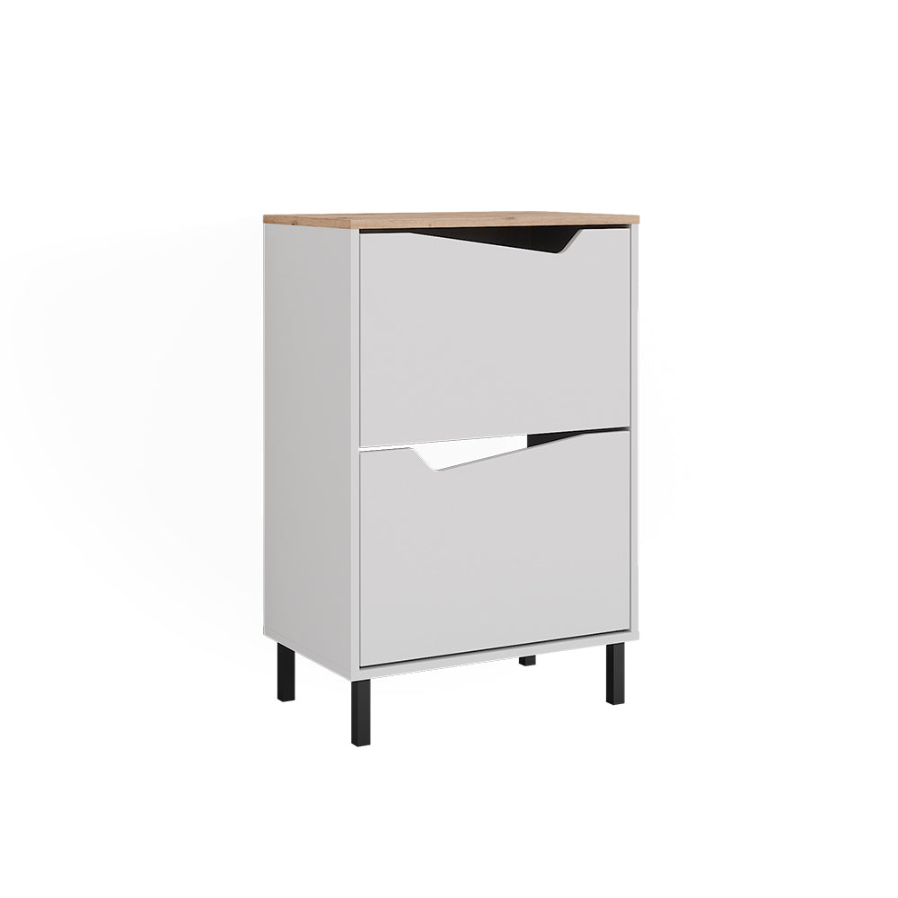 Vicco Scarpiera da ingresso Bianco/Artisan 60 x 91.6 cm con 2 scomparti