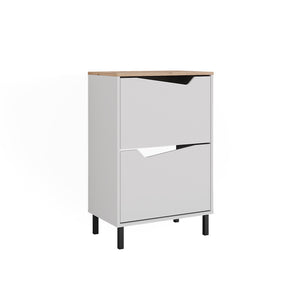 Vicco Scarpiera da ingresso Bianco/Artisan 60 x 91.6 cm con 2 scomparti