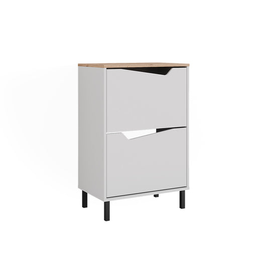 Vicco Scarpiera da ingresso Bianco/Artisan 60 x 91.6 cm con 2 scomparti