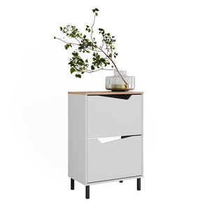 Vicco Scarpiera da ingresso Bianco/Artisan 60 x 91.6 cm con 2 scomparti