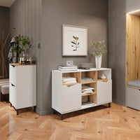 Vicco Scarpiera da ingresso Bianco/Artisan 60 x 91.6 cm con 2 scomparti