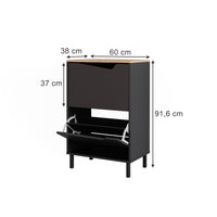 Vicco Scarpiera da ingresso Antracite/Artisan 60 x 91.6 cm con 2 scomparti