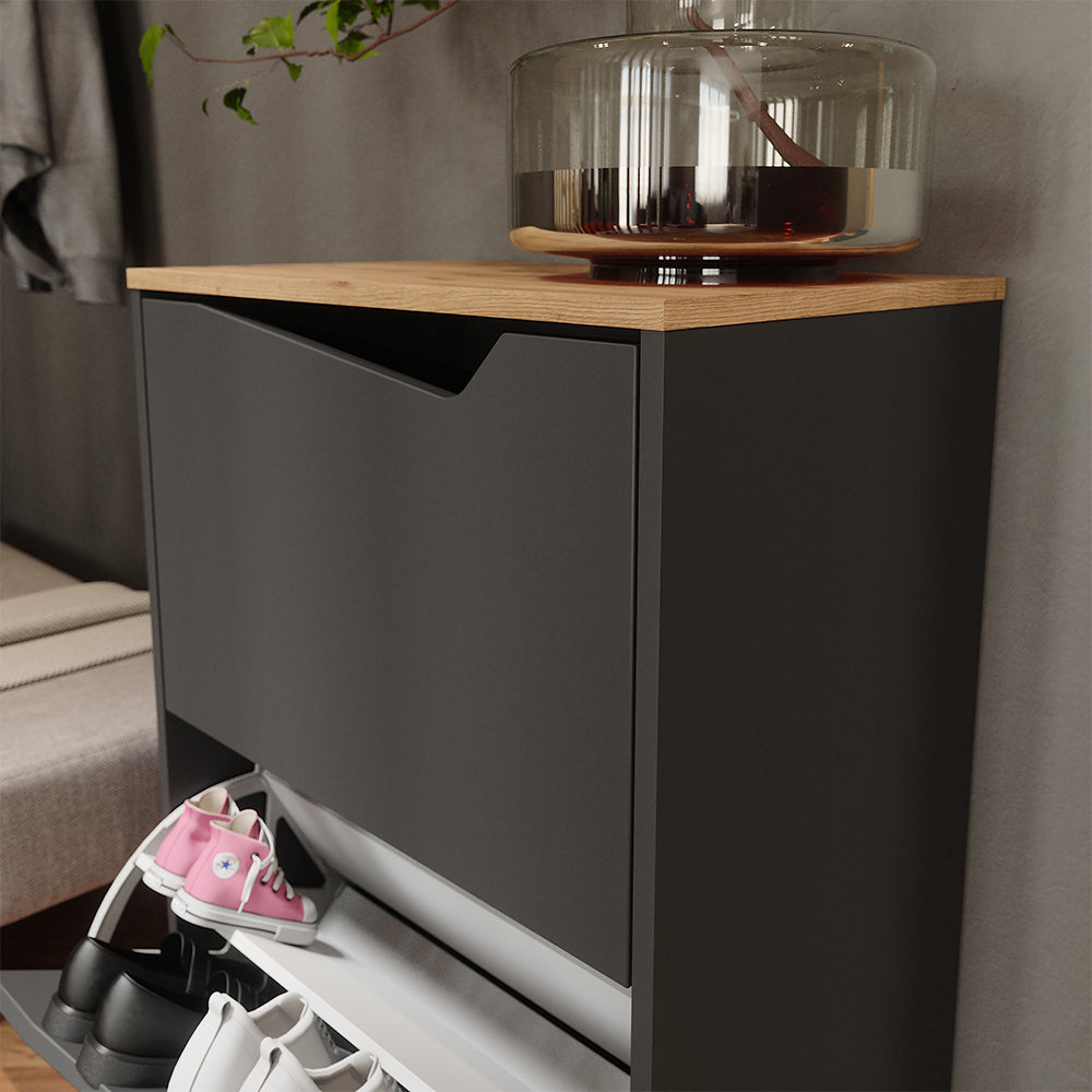 Vicco Scarpiera da ingresso Antracite/Artisan 60 x 91.6 cm con 2 scomparti