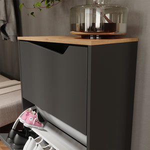 Vicco Scarpiera da ingresso Antracite/Artisan 60 x 91.6 cm con 2 scomparti