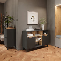 Vicco Scarpiera da ingresso Antracite/Artisan 60 x 91.6 cm con 2 scomparti