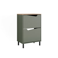 Vicco Scarpiera da ingresso Verde/Artigianale 60 x 91.6 cm con 2 scomparti