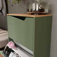 Vicco Scarpiera da ingresso Verde/Artigianale 60 x 91.6 cm con 2 scomparti