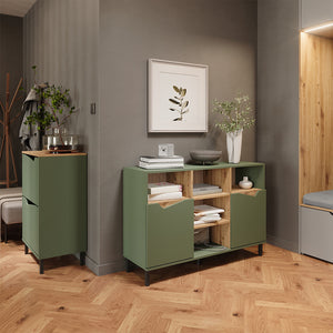 Vicco Scarpiera da ingresso Verde/Artigianale 60 x 91.6 cm con 2 scomparti