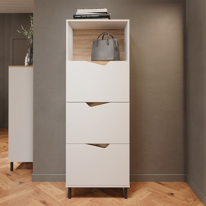 Vicco Credenza Bianco/Artisan 60 x 169.5 cm con 4 scomparti