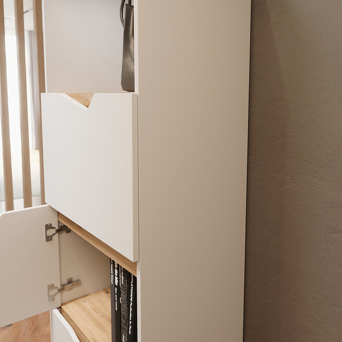 Vicco Credenza Bianco/Artisan 60 x 169.5 cm con 4 scomparti